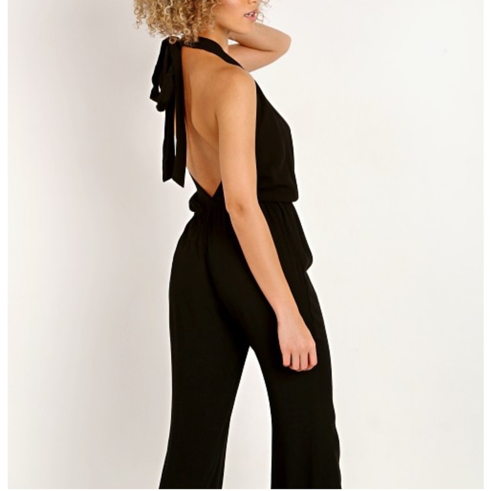 Indah Black Halter Jumpsuit